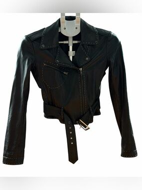 Y2K Black Leather Moto Jacket – XS (To The Max)